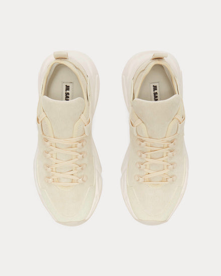 Jil Sander Suede Leather Milk Low Top Sneakers - 2