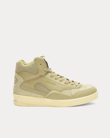 Jil Sander Basket Logo-Embossed Almond High Top Sneakers