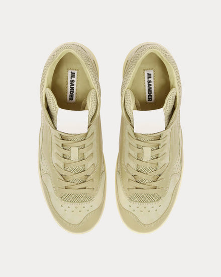 Jil Sander Basket Logo-Embossed Almond High Top Sneakers - 2