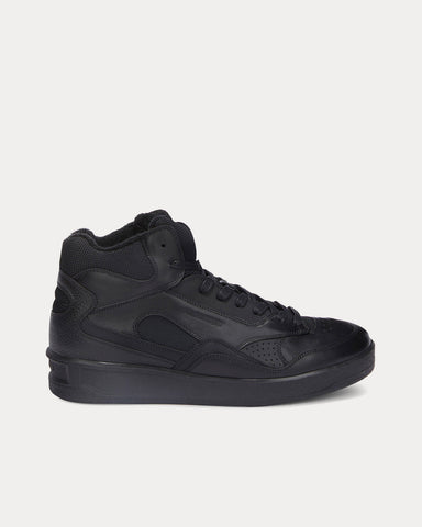 Jil Sander Basket Logo-Embossed Black High Top Sneakers