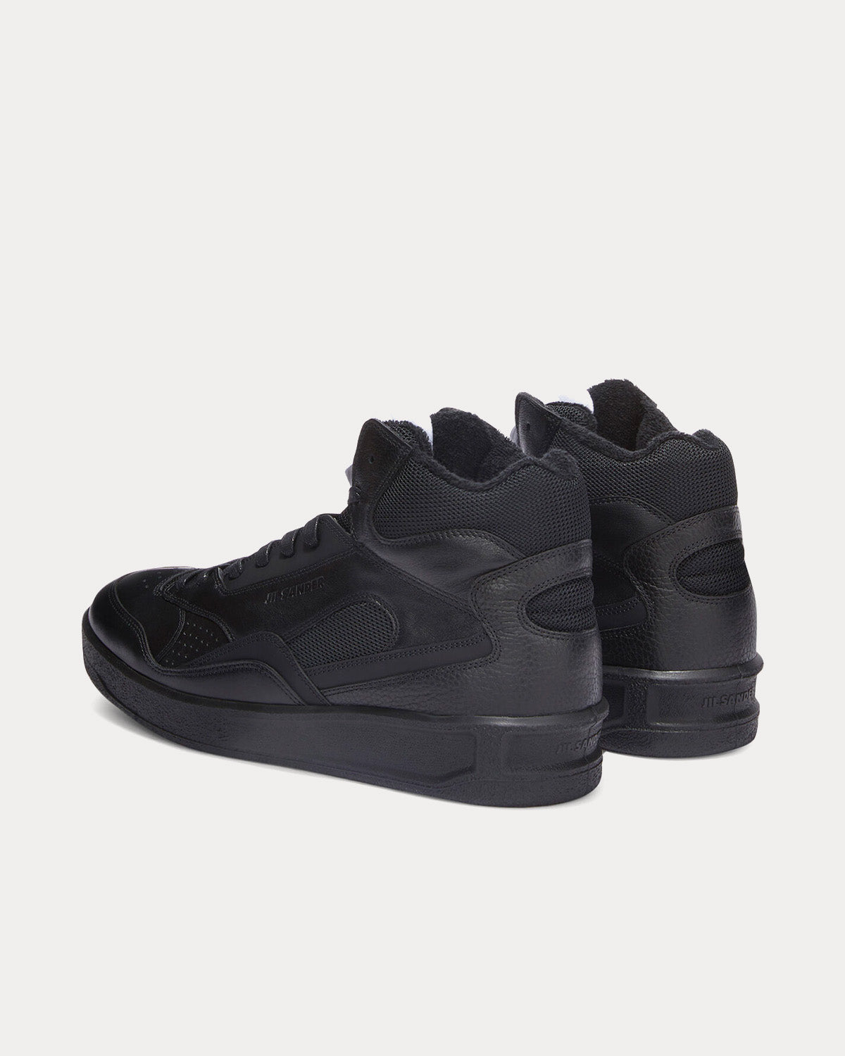 Jil Sander - Basket Logo-Embossed Black High Top Sneakers