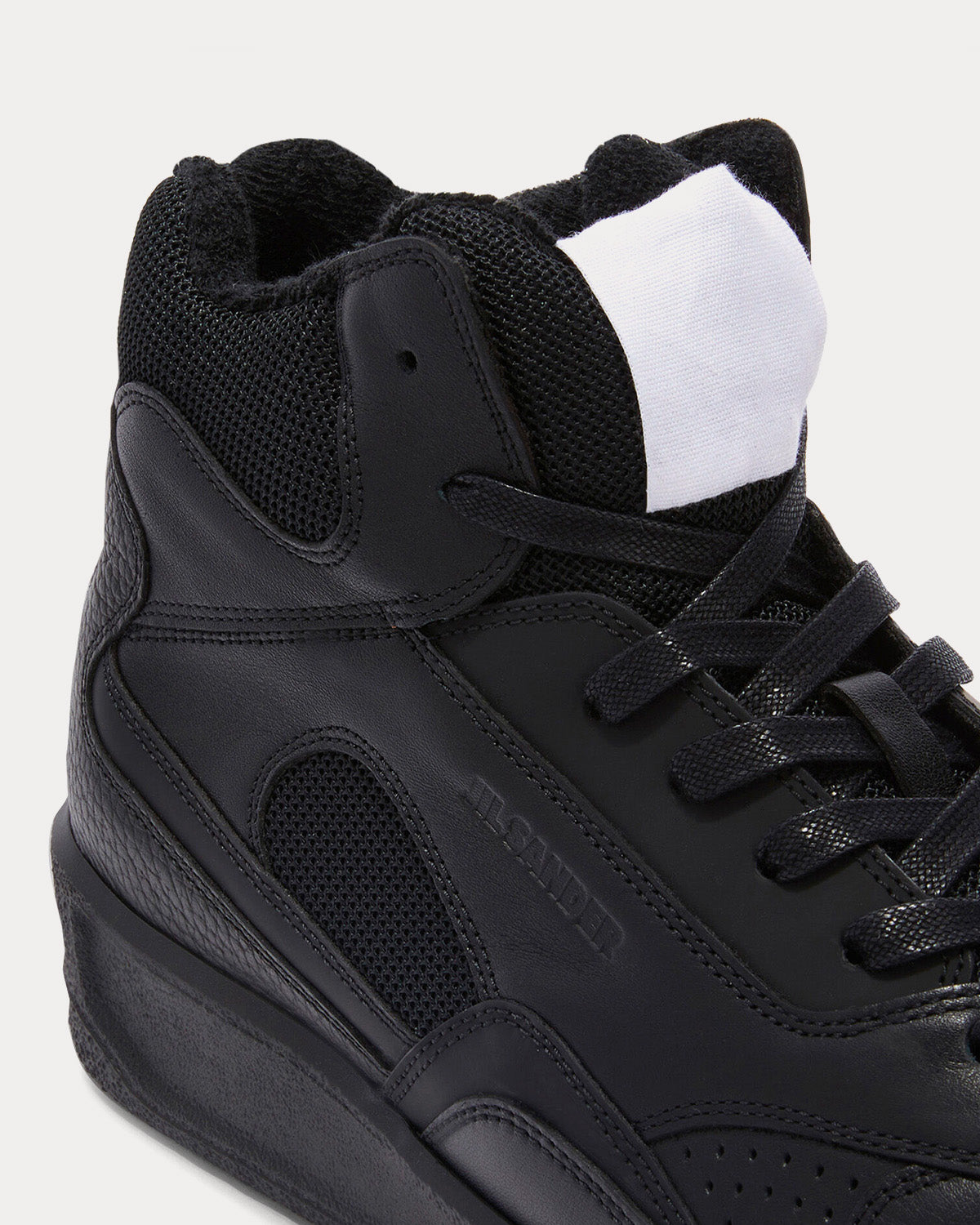 Jil Sander - Basket Logo-Embossed Black High Top Sneakers