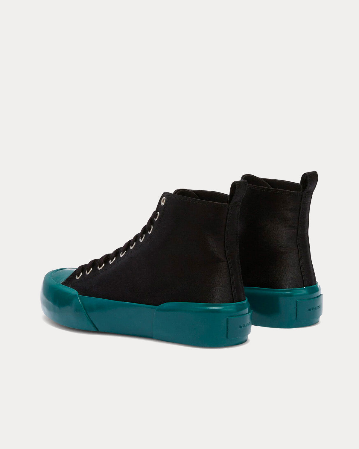 Jil Sander - Vulcanised Rubber & Canvas Black / Turquoise High Top Sneakers