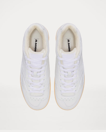 Jil Sander Basket Leather White Low Top Sneakers - 2