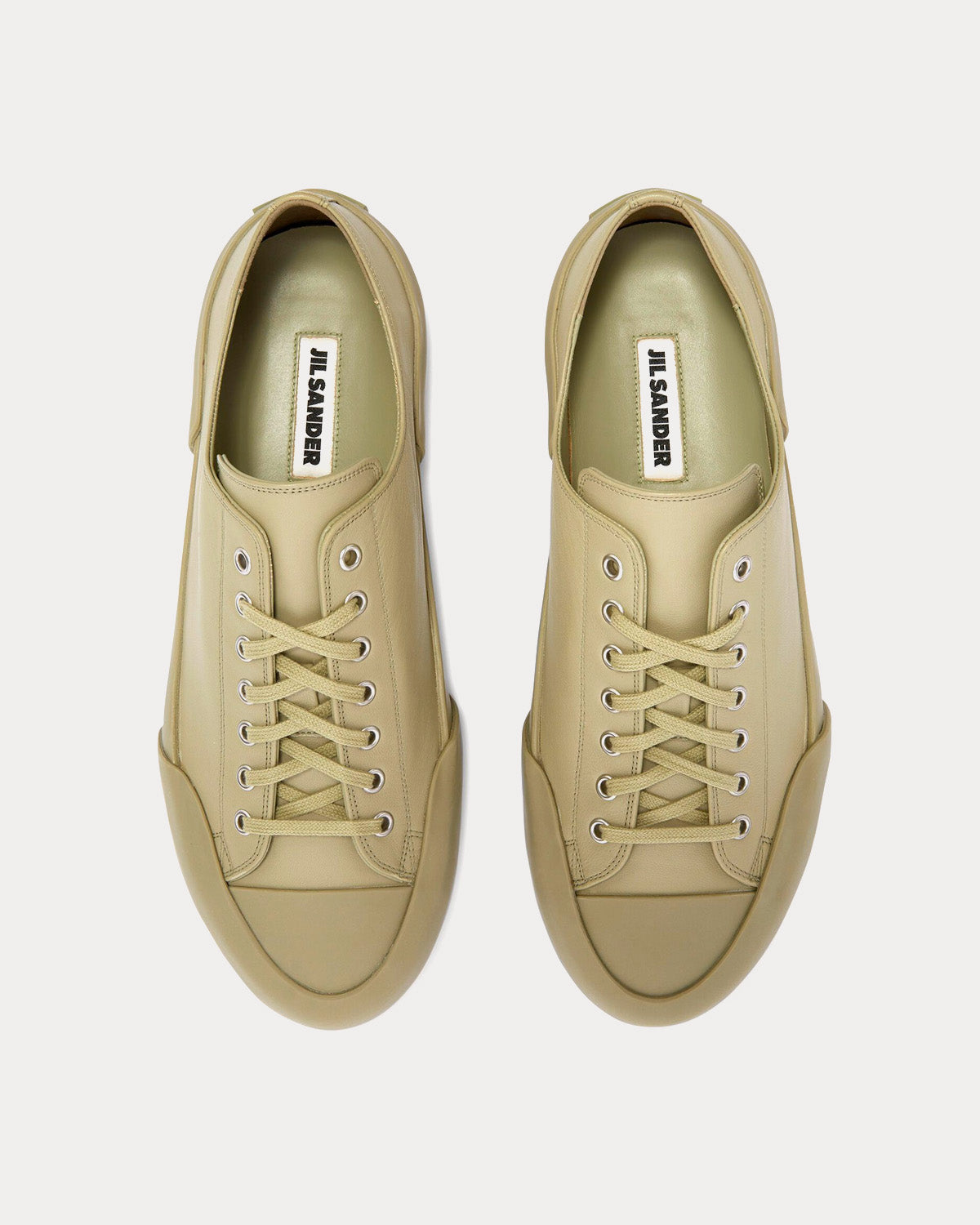 Jil Sander - Leather Pastel Green Low Top Sneakers