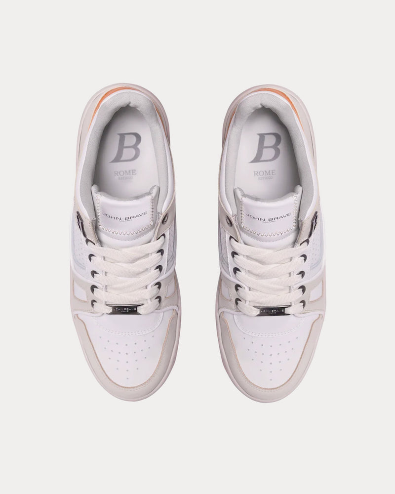 John Brave Rome Beige / Orange Low Top Sneakers - 2