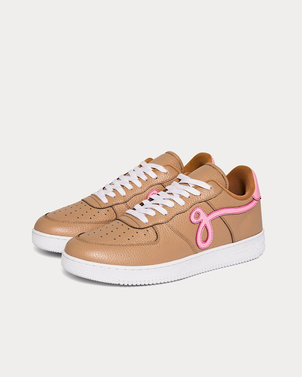 John Geiger - GF-01 'Linen' Tan / Pink Low Top Sneakers