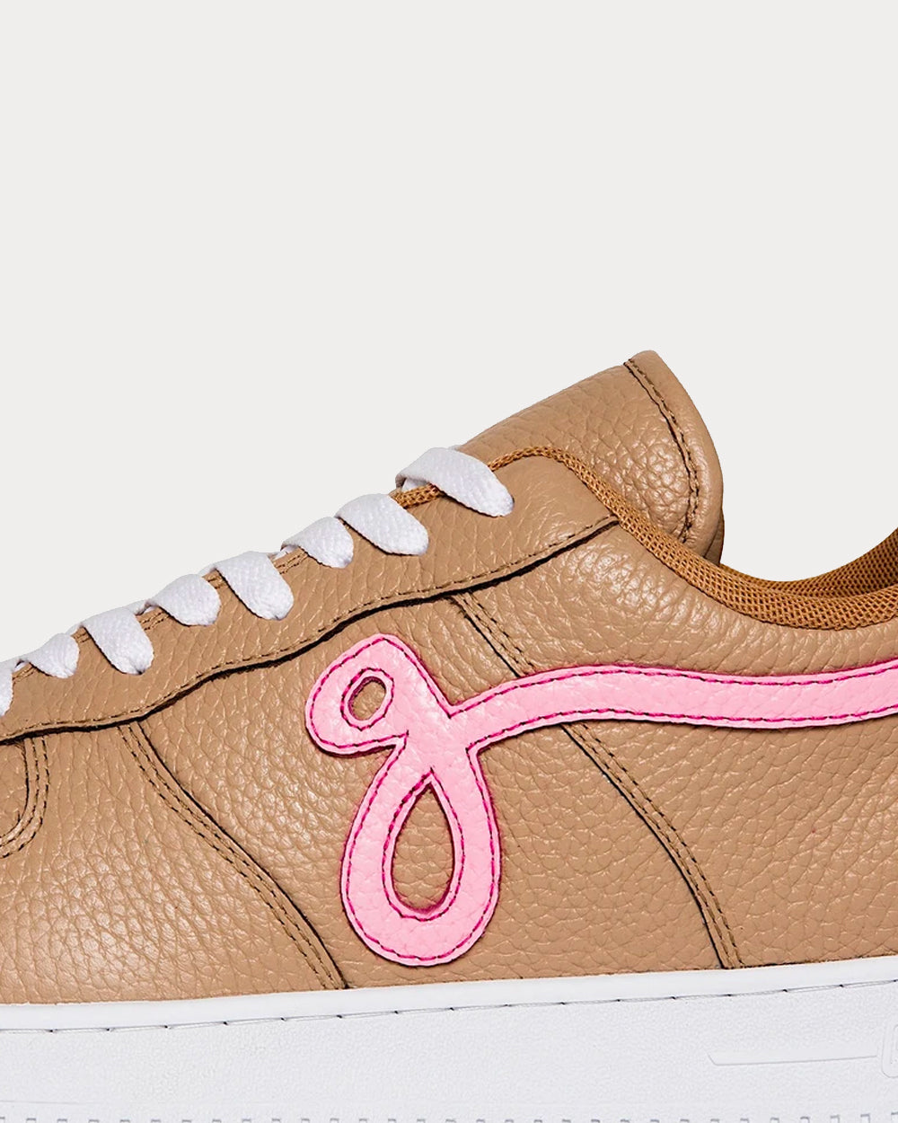 John Geiger - GF-01 'Linen' Tan / Pink Low Top Sneakers