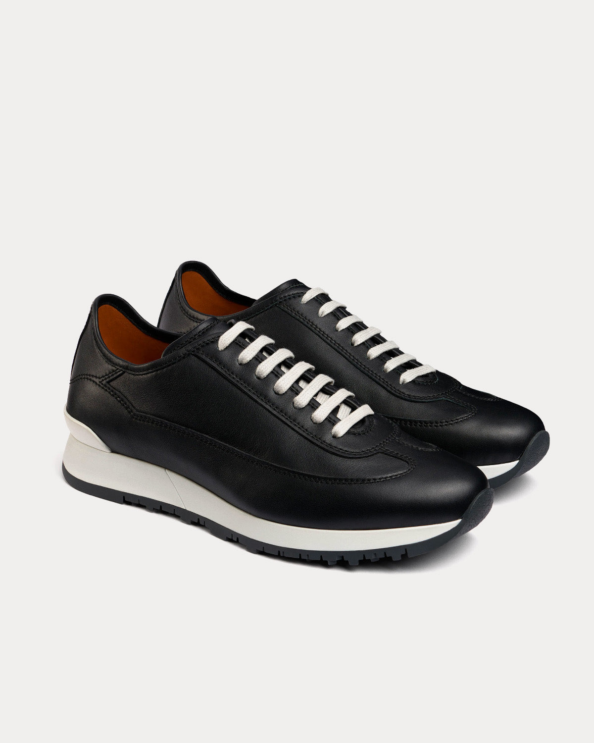 John Lobb - Foundry II Natural Calf Leather Black Low Top Sneakers