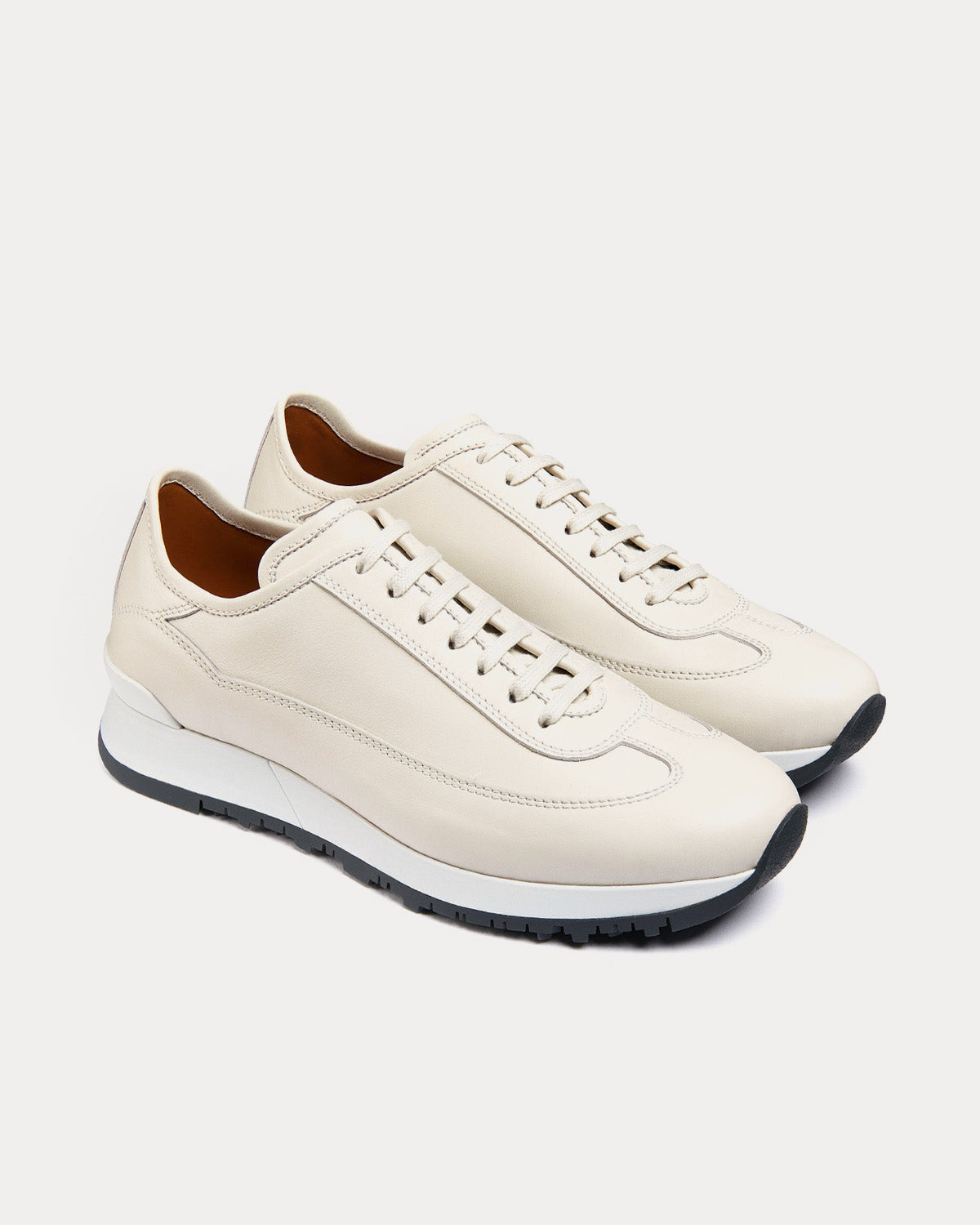 John Lobb - Foundry II Natural Calf Leather Off-White Low Top Sneakers
