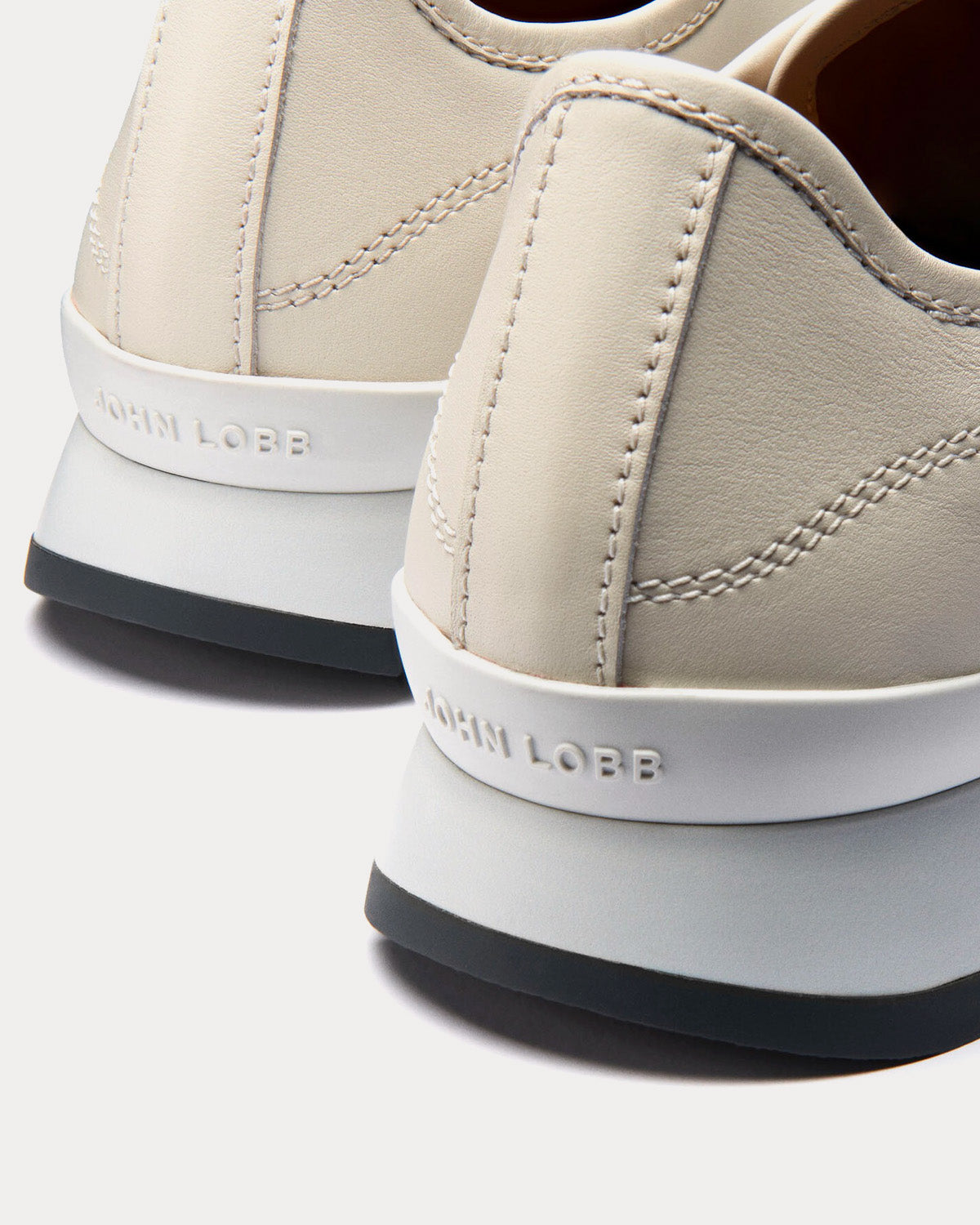 John Lobb - Foundry II Natural Calf Leather Off-White Low Top Sneakers
