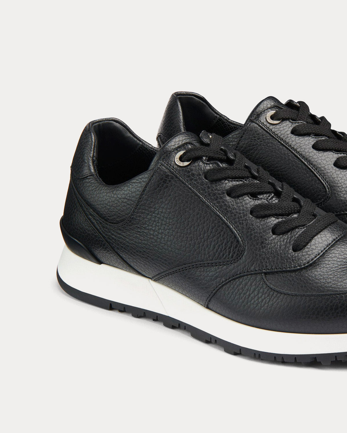 John Lobb - Foundry Grained Leather Black Low Top Sneakers