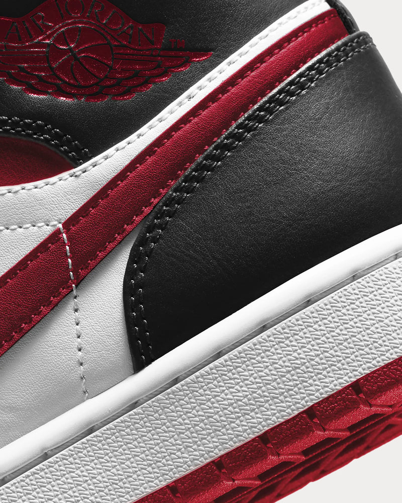 Jordan Air Jordan 1 Mid White / Black / Gym Red High Top Sneakers - 3