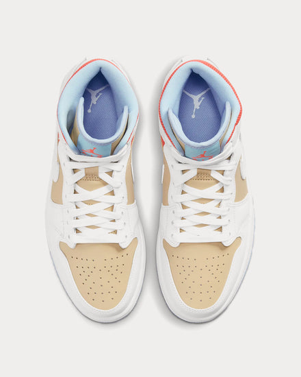 Jordan Air jordan 1 Mid SE Sesame / Flash Crimson / Psychic Blue / White High Top Sneakers - 3