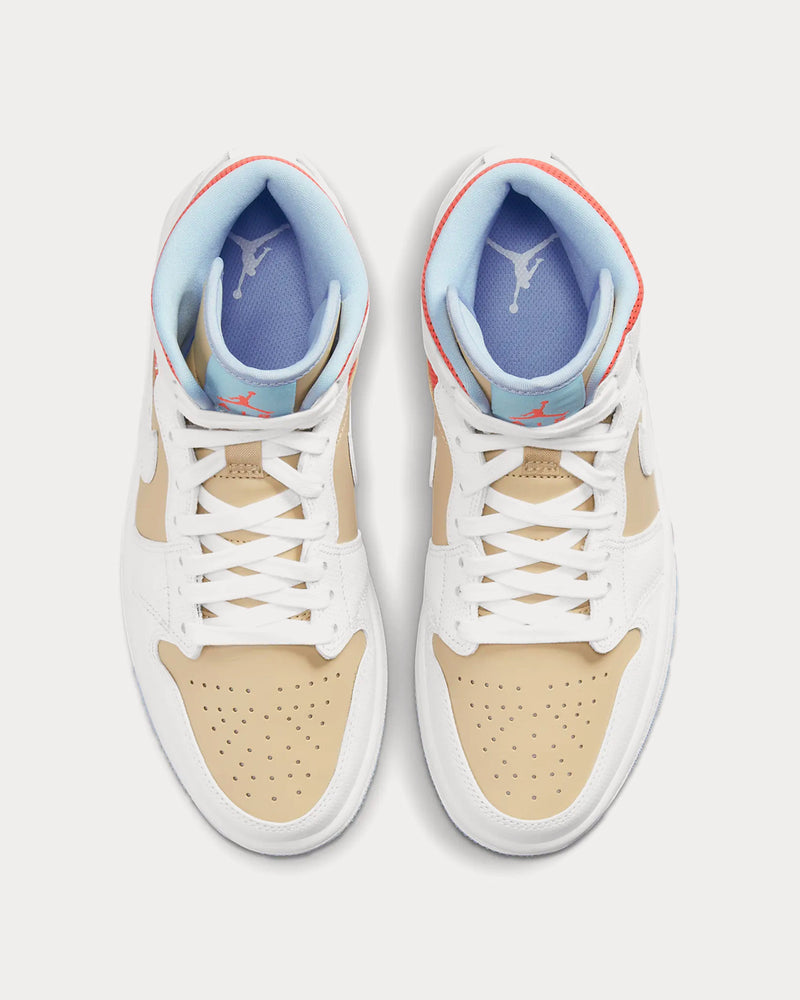 Jordan Air jordan 1 Mid SE Sesame / Flash Crimson / Psychic Blue / White High Top Sneakers - 3