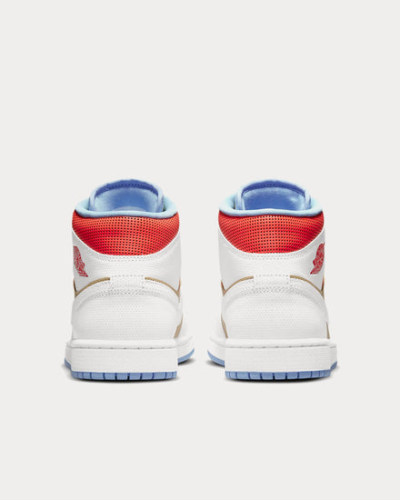 Jordan Air jordan 1 Mid SE Sesame / Flash Crimson / Psychic Blue / White High Top Sneakers - 4