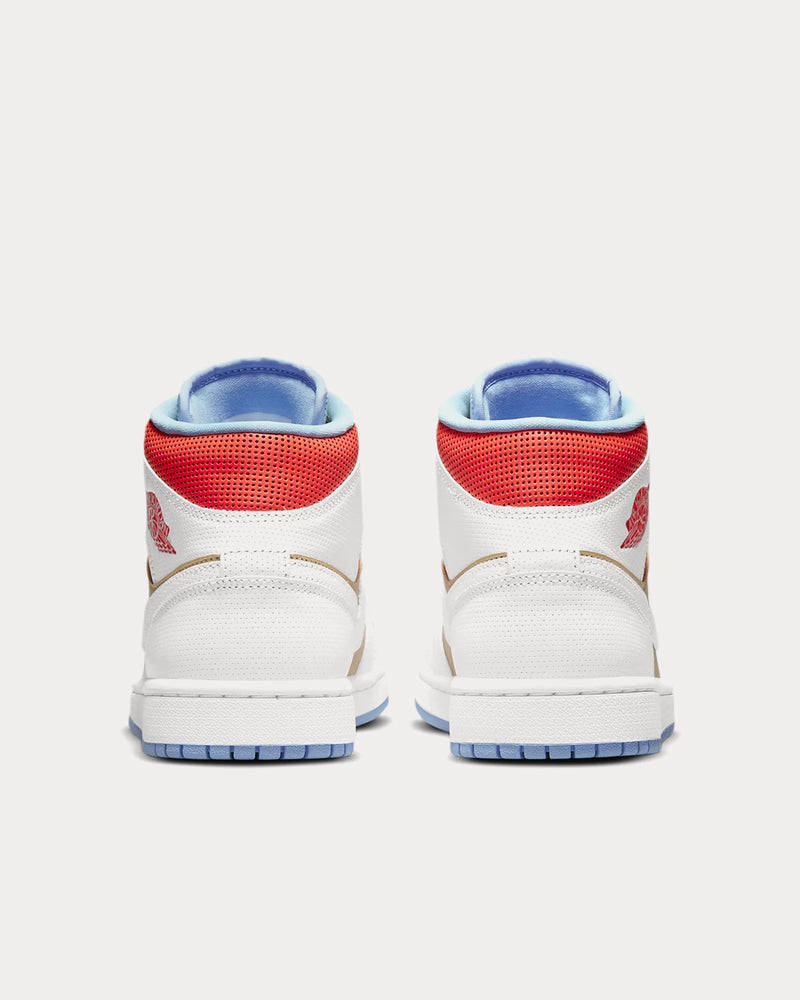 Jordan Air jordan 1 Mid SE Sesame / Flash Crimson / Psychic Blue / White High Top Sneakers - 4