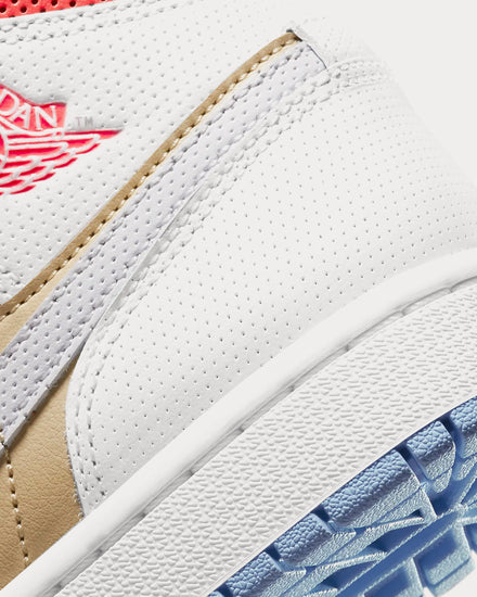 Jordan Air jordan 1 Mid SE Sesame / Flash Crimson / Psychic Blue / White High Top Sneakers - 6