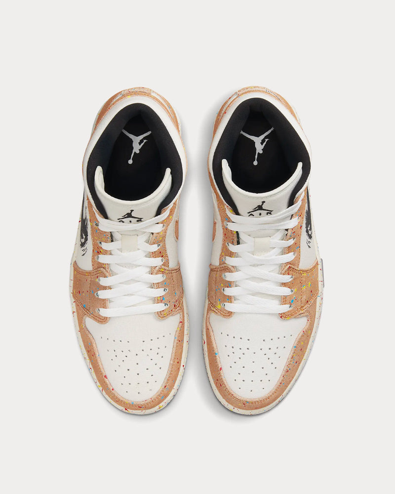 Jordan Air Jordan 1 Mid SE Sail / Cider / Chile Red / Black High Top Sneakers - 2