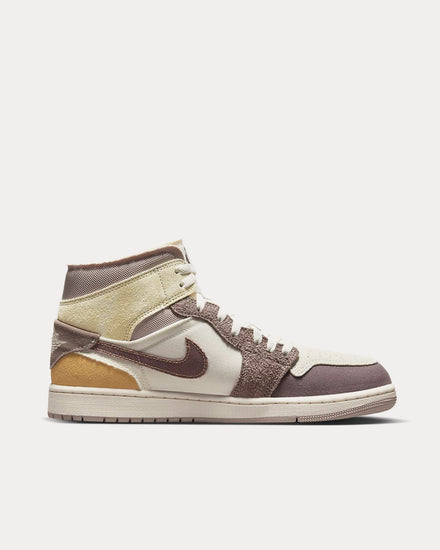 Jordan Air Jordan 1 Mid SE Craft High Sail / Fossil Stone High Top Sneakers - 1
