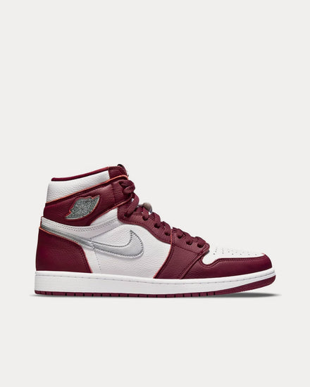 Jordan Air Jordan 1 Retro High OG Bordeaux / Metallic Silver / White High Top Sneakers - 1