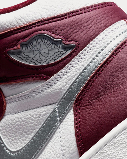 Jordan Air Jordan 1 Retro High OG Bordeaux / Metallic Silver / White High Top Sneakers - 5