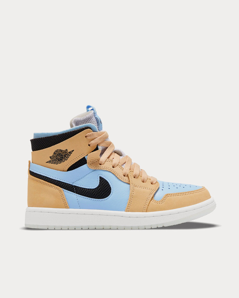 Jordan Air Jordan 1 Zoom Air Comfort Psychic Blue / Black / Sesame / White High Top Sneakers - 1