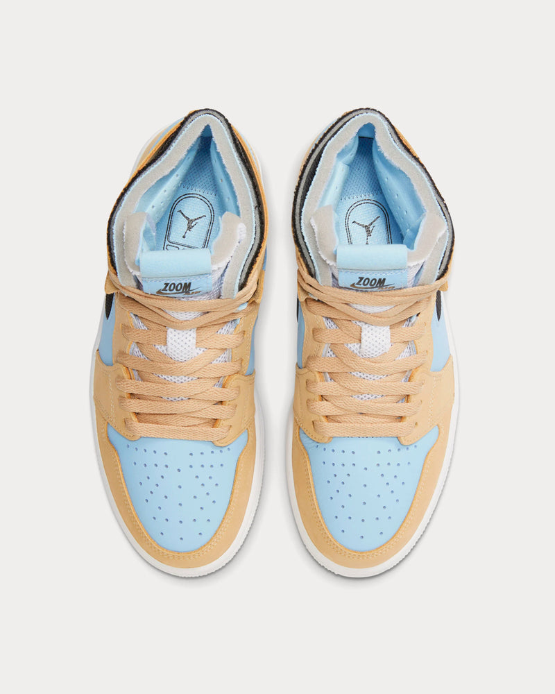 Jordan Air Jordan 1 Zoom Air Comfort Psychic Blue / Black / Sesame / White High Top Sneakers - 3