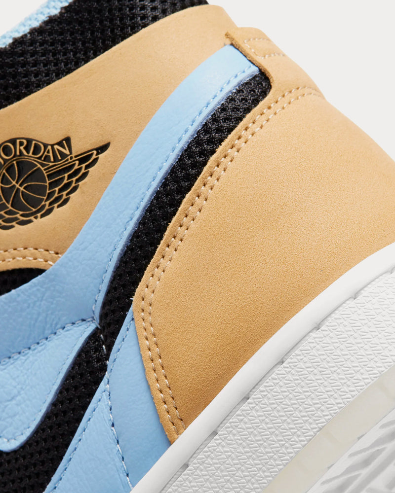 Jordan Air Jordan 1 Zoom Air Comfort Psychic Blue / Black / Sesame / White High Top Sneakers - 6