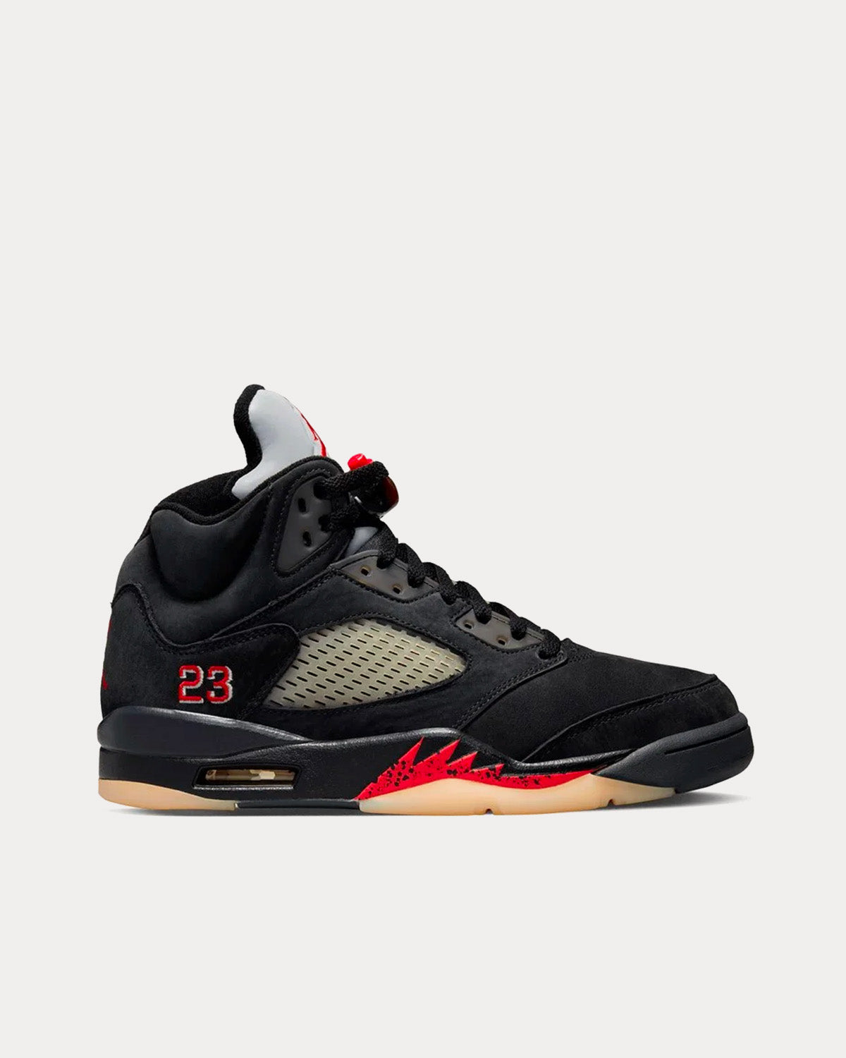 Jordan 5 grey deals and red