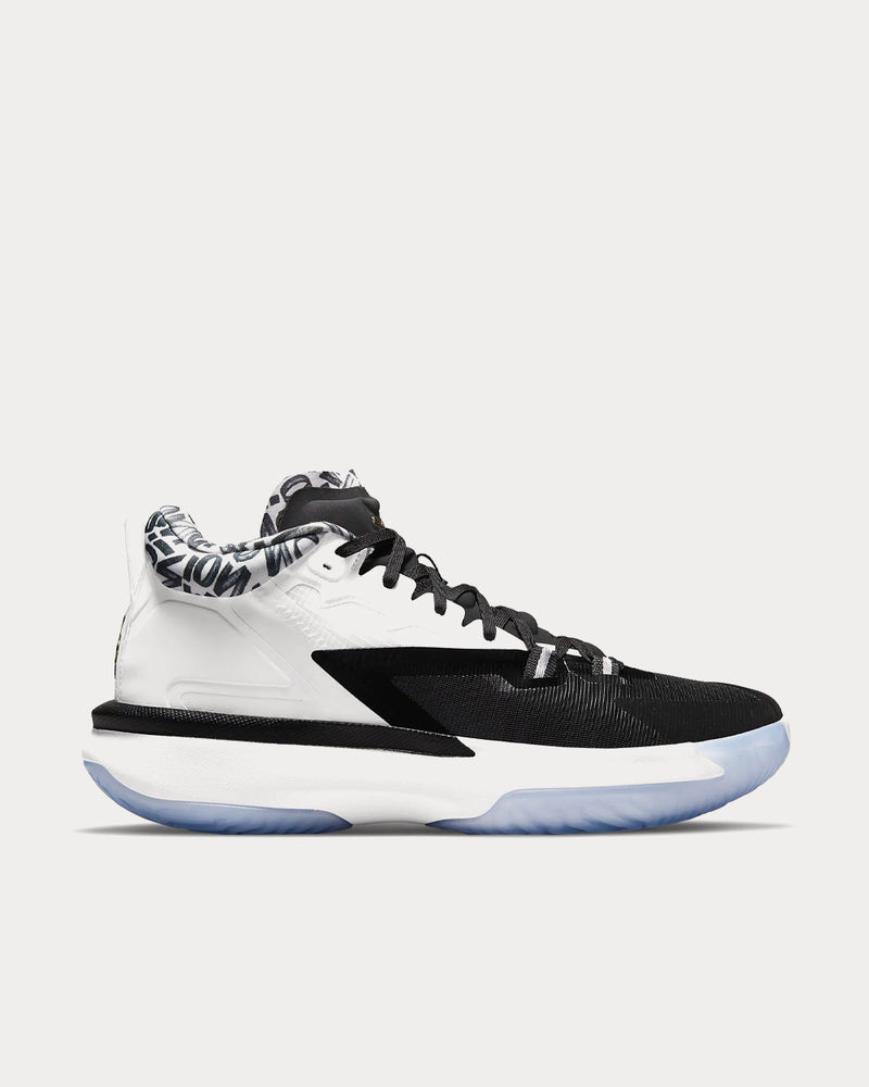 Jordan Zion 1 Black / White / Metallic Gold Low Top Sneakers - 1