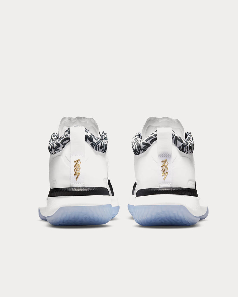 Jordan Zion 1 Black / White / Metallic Gold Low Top Sneakers - 4