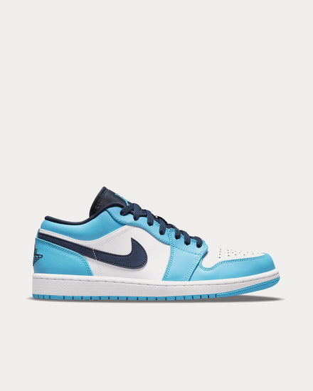 Jordan Air Jordan 1 White / Obsidian / Dark Powder Blue Low Top Sneakers - 1