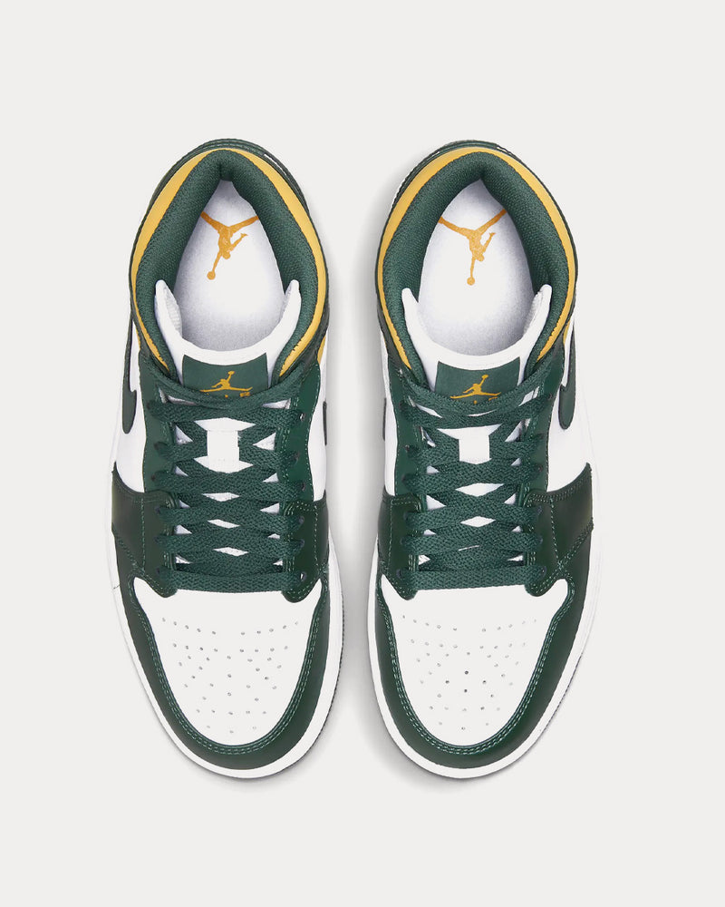 Jordan Air Jordan 1 Mid 'Sonics' Noble Green / White / Pollen High Top Sneakers - 2