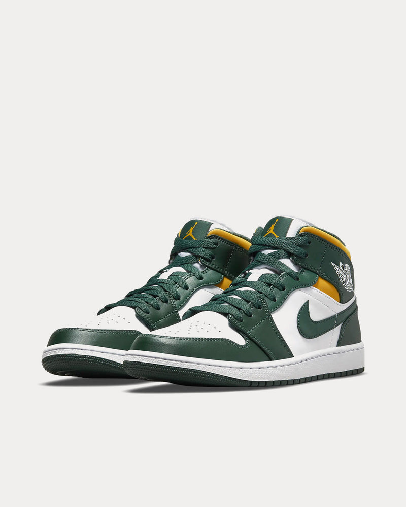 Jordan Air Jordan 1 Mid 'Sonics' Noble Green / White / Pollen High Top Sneakers - 3