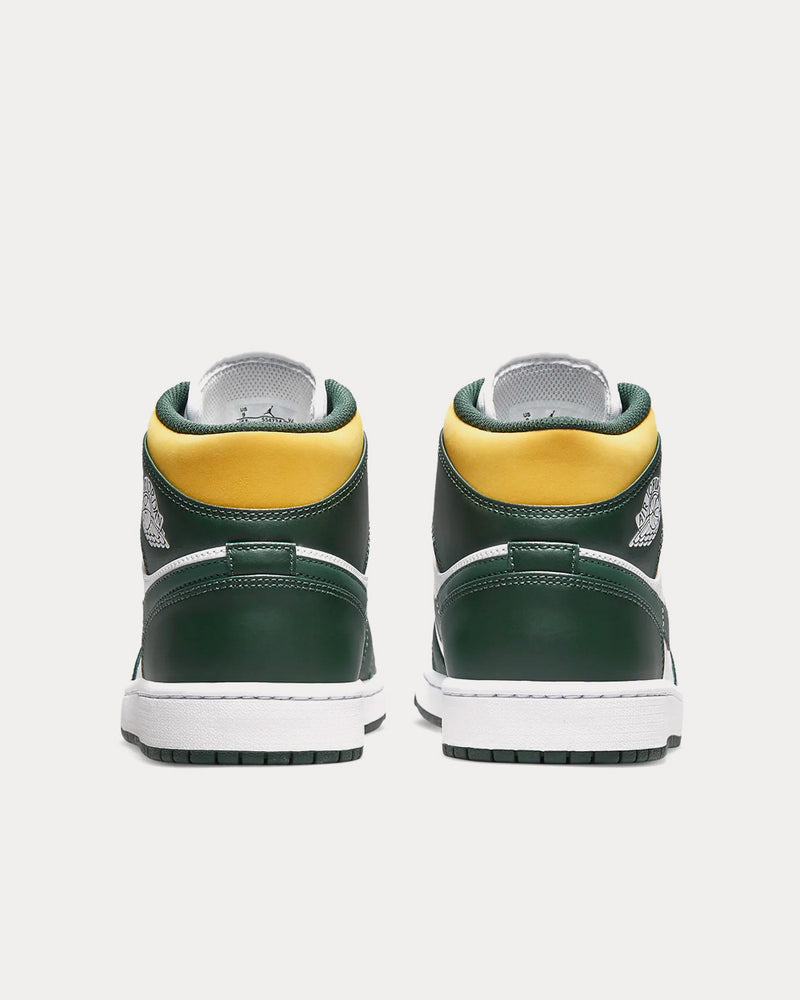 Jordan Air Jordan 1 Mid 'Sonics' Noble Green / White / Pollen High Top Sneakers - 4