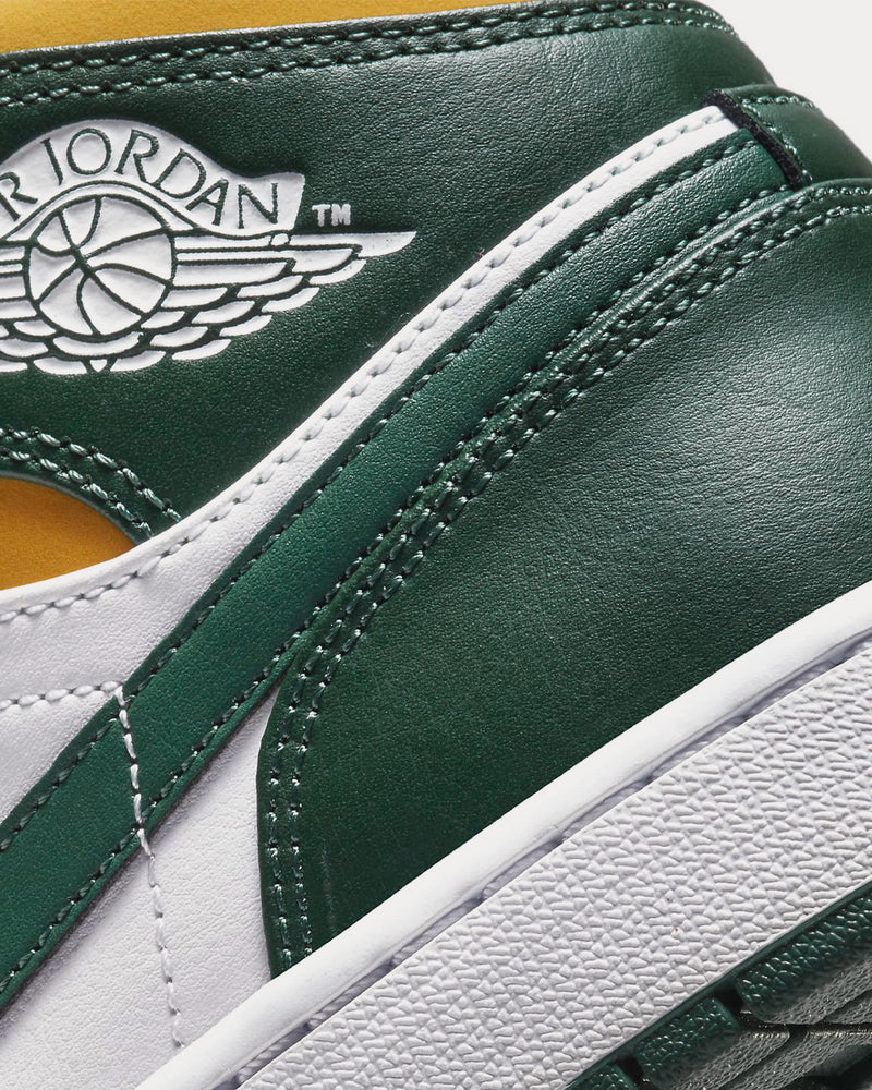 Jordan Air Jordan 1 Mid 'Sonics' Noble Green / White / Pollen High Top Sneakers - 6