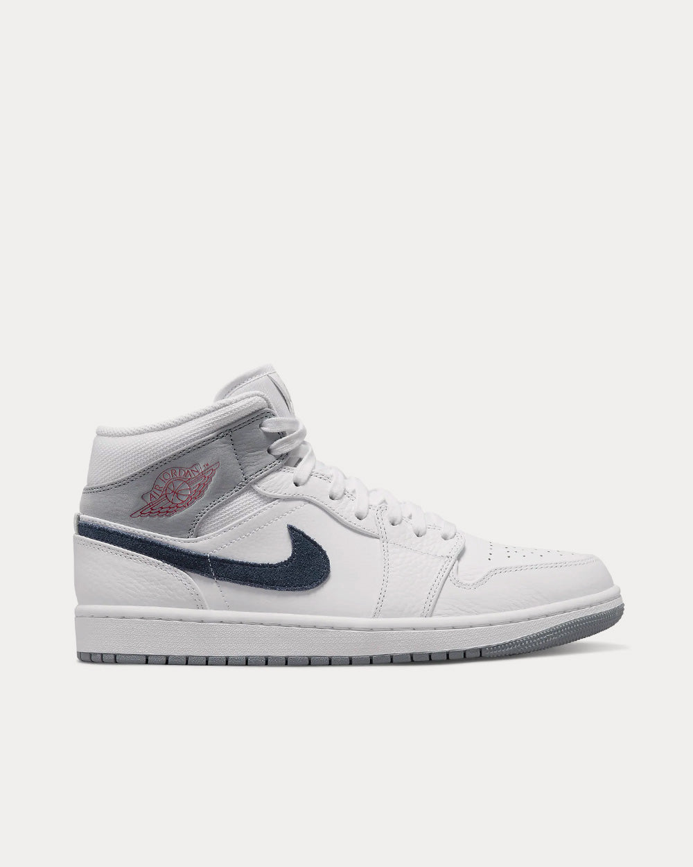 Jordan Air Jordan 1 Mid Paris White University Red Stealth Midnight Navy High Top Sneakers Sneak in Peace