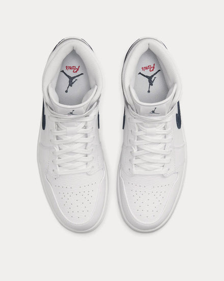 Jordan Air Jordan 1 Mid Paris White / University Red / Stealth / Midnight Navy High Top Sneakers - 2