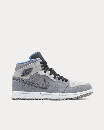 Jordan Air Jordan 1 Mid SE Grey Fog / Black / Blue Tint / University Blue High Top Sneakers - 1