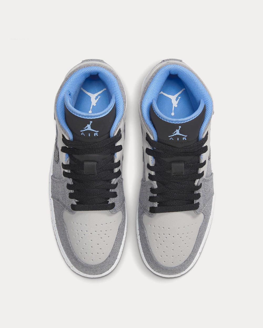 Jordan Air Jordan 1 Mid SE Grey Fog Black Blue Tint University Blue High Top Sneakers Sneak in Peace