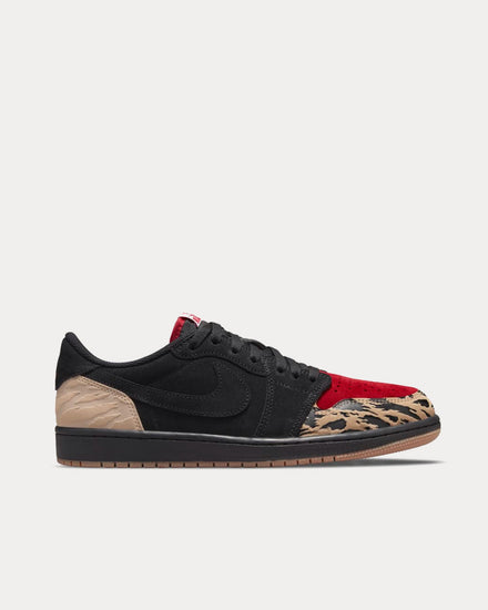 Jordan x SoleFly Air Jordan 1 Black / Sport Red Low Top Sneakers - 1