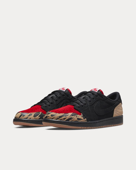 Jordan x SoleFly Air Jordan 1 Black / Sport Red Low Top Sneakers - 3