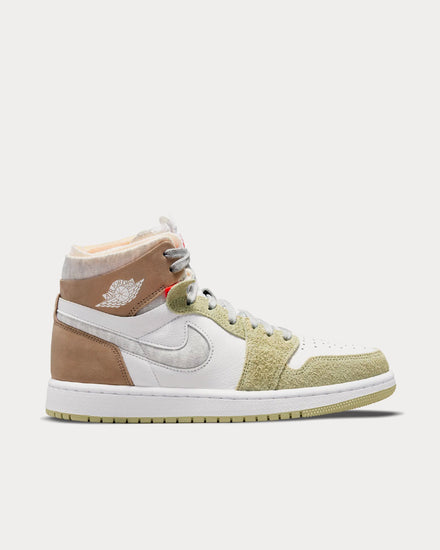 Jordan Air Jordan 1 Zoom Air CMFT White / Grey / Olive High Top Sneakers - 1