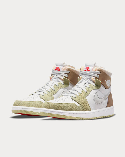 Jordan Air Jordan 1 Zoom Air CMFT White / Grey / Olive High Top Sneakers - 3