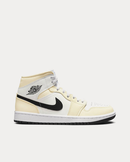 Jordan Air Jordan 1 Mid Coconut Milk / Summit White / White / Black High Top Sneakers - 1