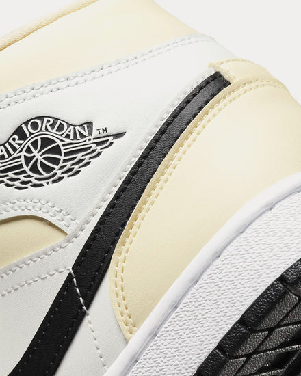 Jordan Air Jordan 1 Mid Coconut Milk / Summit White / White / Black High Top Sneakers - 5