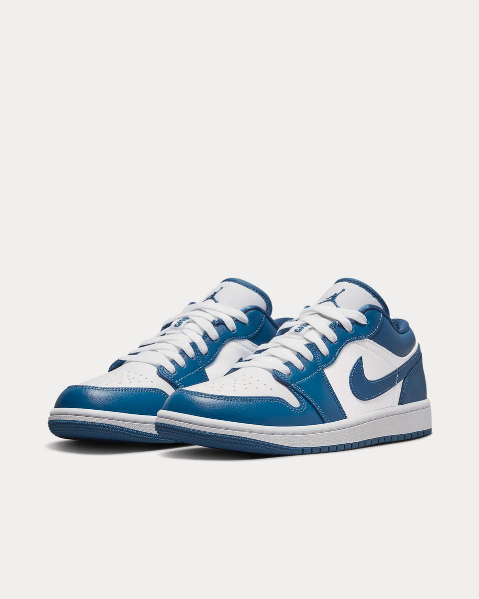 Jordan Air Jordan 1 Low White White Dark Marina Blue Low Top Sneakers Sneak in Peace