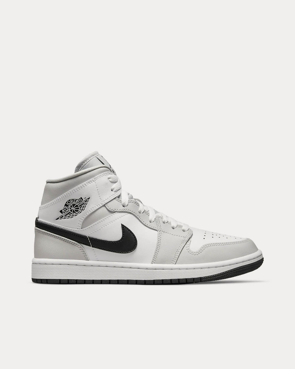 Jordan Air Jordan 1 Mid Grey Fog White Black Mid Top Sneakers Sneak in Peace