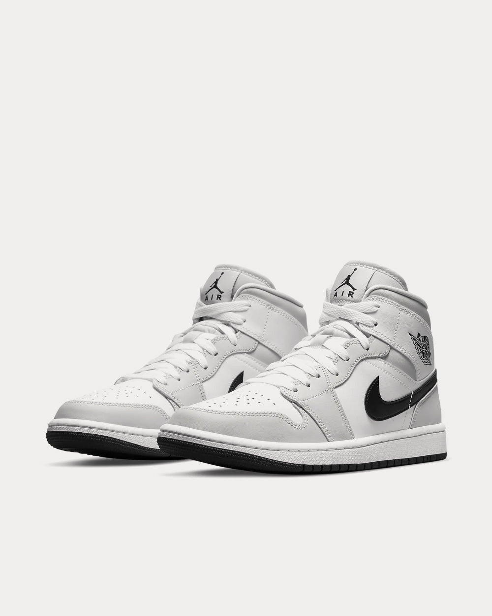 Air jordan 1 mid white grey deals